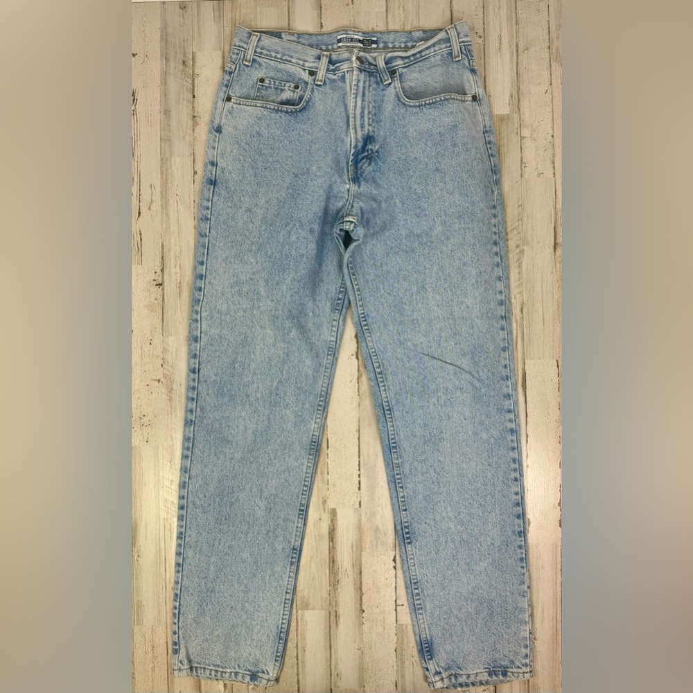 VTG 90s GAP Jeans Easy Fit USA Made Mens 34x34 Medium Wash Straight High Waist - Picture 2 of 12